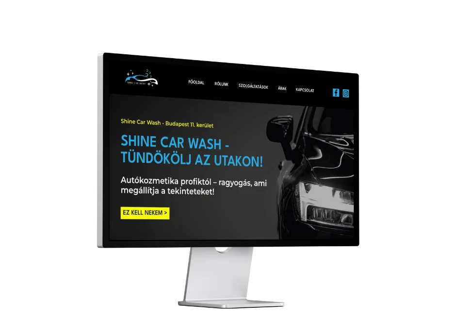 Autókozmetika weboldal — Shine Car Wash